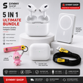 SYMMY 5-in-1 Ultimate Gadget Bundle | S Pods + 5000mAh MagSafe Power Bank + 4-in-1 Fast Charging Cable + Silicone Case + Keychain